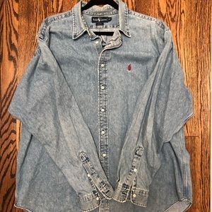 Vintage Ralph Lauren denim button up shirt XXL